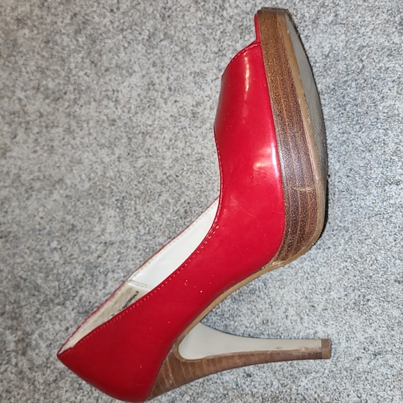 Mossimo Red Peep Toe Pump Heels - Picture 6 of 10
